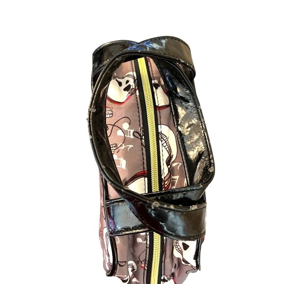 Betsey Johnson Skull Hearts Headphones Cosmetic Travel Insulated Lunch Tote Bag - Picture 5 of 7